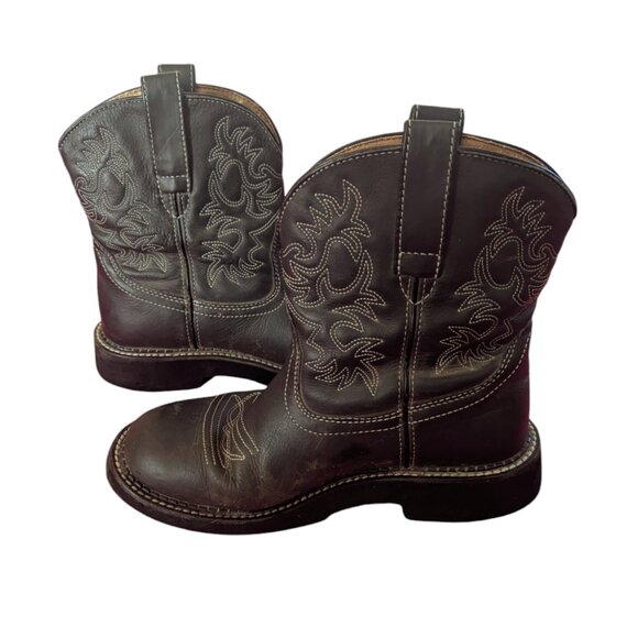 Ariat Fat Baby Boots Leather Western Embroidered Chunky Cowgirl Style # 14788 - Picture 2 of 11